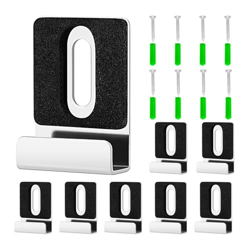 Image of Metal Mirror Holder Clips-8Pack Mirror Hanging Kit,Steel Heavy Duty Frameless Picture Mounting Hardware and Screw,Frameless Glass Anchors Hardware for Wall Hanging Photo Frames Tiles and Billboard