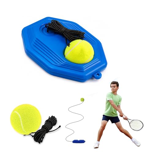 Image of PulseITStroke - Tennis Trainer Rebound Ball with String | Self-Practice Tennis Training Set with Base | Cricket & Tennis Rebound Ball with Rope | Fill with Water or Sand for Stability (Octagon)