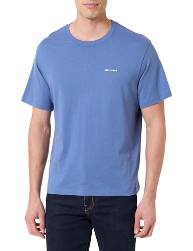Pepe Jeans Camiseta básica con Logotipo para Hombre, Azul (Azul Marino), Talla M, Azul (Azul Marino), M