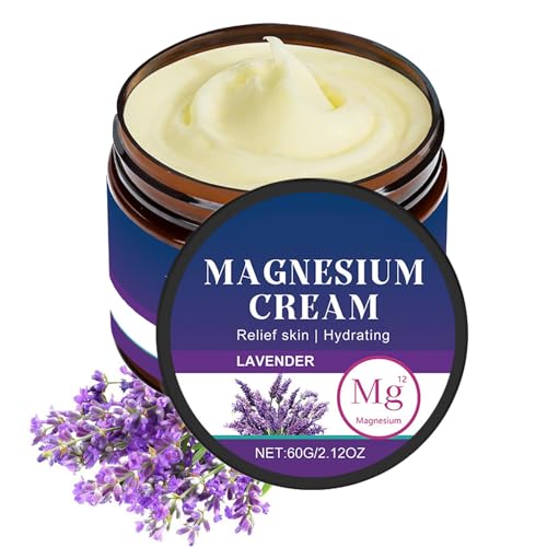 Crema De Magnesio Local Para Dormir, Calambres Y Dolor En Las Piernas, Relajación Muscular, Alivio De La Piel, Hidratación Profunda, Crema De Miel De Mantequilla, Crema De Lavanda