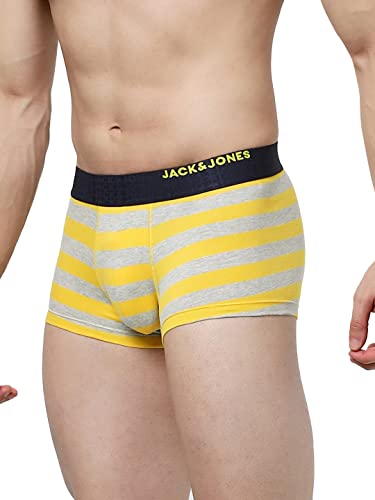 Image of JACK & JONES Men's Cotton Blend Modern Striped Trunks