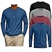 Neer 4 Pack Mens Big and Tall Shirts Cotton Long Sleeve Crewneck Casual Tops Plus Size Basic Tee Shirts Multipack(Black, Blue, Jacinth, Light Gray,Large)