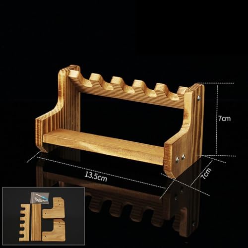 kowaku Wooden Model Pistol Storage Rack Model Handgun Organizer Five-Slot Easy to Assemble Multi-Grid Pistol Support for NightStand