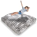 Matini Home Crash Pad - Sensory Pad with Cover Foam Blocks for Kids and Adults, Ideal Gymnastics Equipment to Jump, Play or Relax - Grey White 60