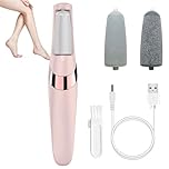 Portable Electric Foot File, Electric Callus Removers for Feet, Rechargeable Silk 3 pro Hard Skin Remover Foot, Professional Pedicure Tool Waterproof with 2 Rollers for Cracked, Removes Dry Skin(Pink)