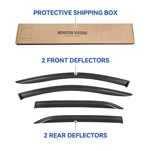 Image of Window Visors Rain Guards Shield for 2018-2024 Chevrolet Equinox, Out-Channel Window Vent Wind Deflectors Visors Shades for 18-24 Chevy Equinox