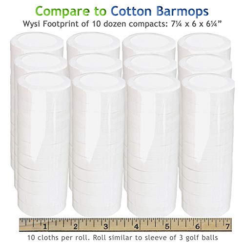 Image of Wysi Compressed Kitchen Bar Mop Towels - Just Add Water Reusable Commercial Cleaning Rags - Super Absorbent Restaurant Towels - Compact - Compostable 17x21, 120 Count (Case of 10 Dozen)