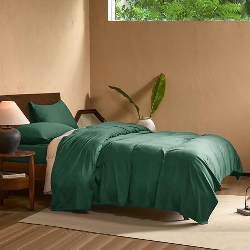 Image of EVERLY Full Sheets Set,Luxuriously 400 Thread Count Organic Viscose Derived from Bamboo Bed Sheet,Cooling Sheets for Full Size 4 Piece Deep Pockets Bedding Sheets &Pillowcases-Aqua