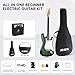 Electric Guitar, 39 Inch Solid Full-size Electric Guitar S-S-S Pickups Starter Kit Includes Amplifier, Bag, Digital Tuner, Strap, String, Cable, Picks，Mini AMP（Green (Green)