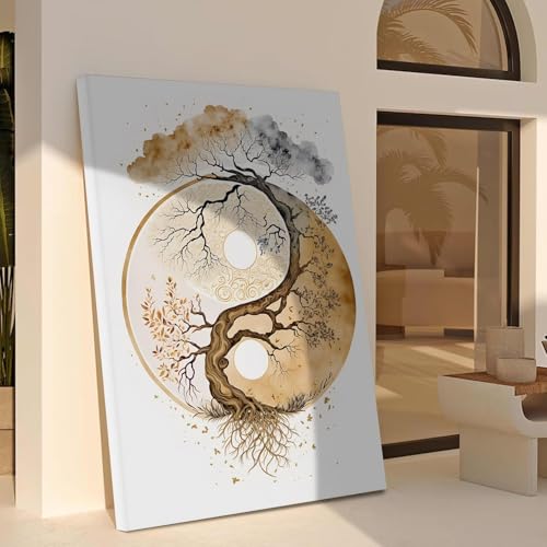 Impression Arbre de Vie Yin Yang décoration murale 50x70