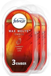 3 Pack Febreeze Wax Melts, Ember Mandarin Amber Lava Scent, 6 Melts Each