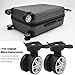 JUUDDENPARTS 1 Pair Luggage Wheel Replacement, Universal Suitcase Castors with Silent Dual-Row Wheels, Spare Swivel Suitcase Castors, 360-Degree Rotating Wheels