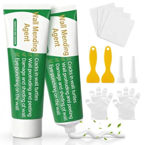 200g Crema de Reparación de Pared,Masilla Pared Rápido,Relleno Pared Blanca,Kit de Reparación de Reparación,Pasta para Reparar o Tapar Fisuras-Lista para Usar Para Paredes Rápida y (2 * 100g) bianco