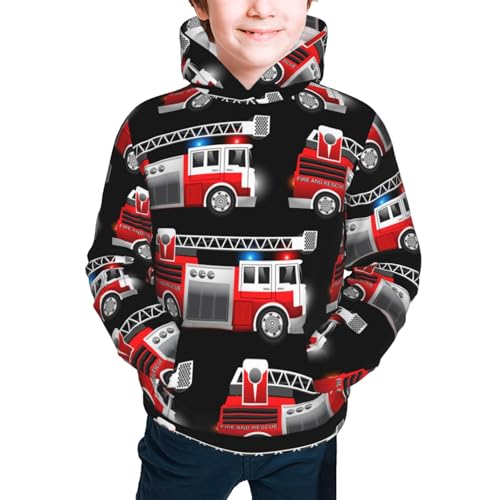 Fire and Rescue Truck Kid Hoodies Boys Sweatshirts Girls Pullover with Pocket3