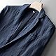 GIBZ Herren Blazer Freizeit Leinen Einfarbig mit Einem Knopf Anzug Mantel Sakko Leicht Locker LäSsig Anzugjacke Blau XL