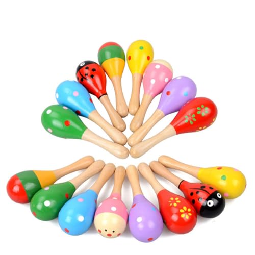 Vaguelly 6個 マラカスバルク ガラガラシェーカー シェーカーボール 木製 おもちゃ 子 竹