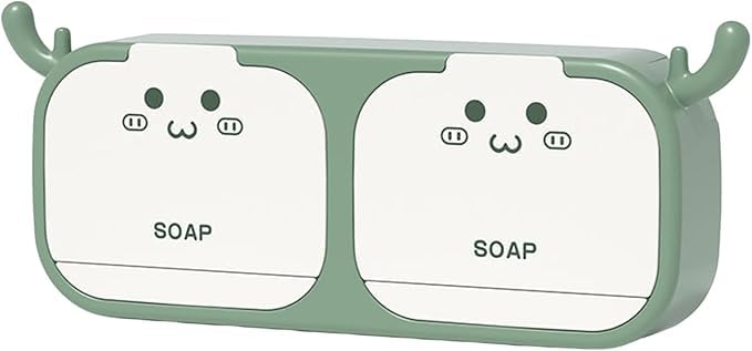 GNOLY Wall Mounted Soap Box with Lid Double Grids Soap Draining Rack Bathroom Soap Holder Rack (1Pcs) (B0DC6NRC9V) Amazon Price History, Amazon Price Tracker