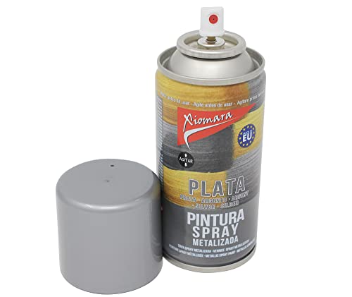 Bright Ideas Pintura en aerosol lacada con acabado para manualidades festivas, decoraciones de Navidad y coronas, plata metálica, lata de 150 ml