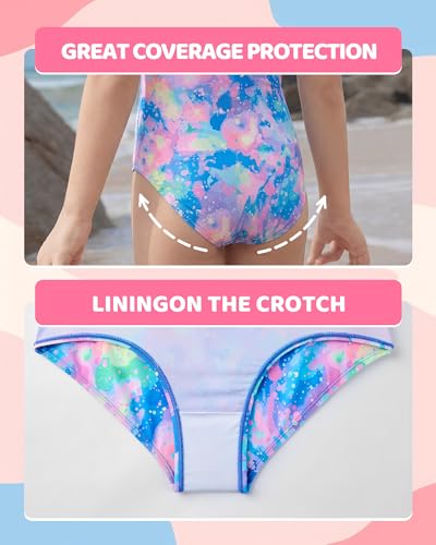 Image of Angel season Girls Swimsuits Kids Bathing Suit One Piece Swimwear with UPF 50+ Cute