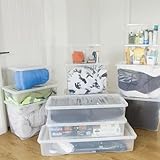 #11 AUFBEWAHRUNGSBOX - für 36 DVDs - Aufbewahrungsbox mit Deckel 1 Stück - 60x20x25cm - transparent klar - stapelbar - Kunststoff Box Stapelkiste Unterbettkommode Büro