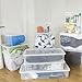 #11 AUFBEWAHRUNGSBOX - für 36 DVDs - Aufbewahrungsbox mit Deckel 1 Stück - 60x20x25cm - transparent klar - stapelbar - Kunststoff Box Stapelkiste Unterbettkommode Büro
