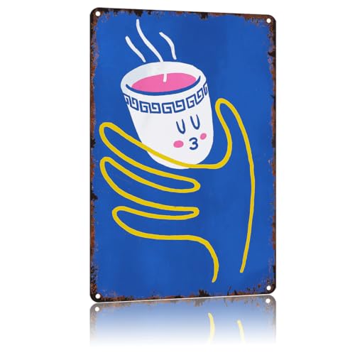 KERUNSM Vintage Yum Cha Tea Metal Sign 8x12 Wall Decor