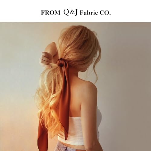 Q&J FABRIC CO. 3 Packs 27.5" Square Silky Head Scarf Satin Head Scarves Neck Scarfs Bonus 3 Satin Scrunchies for Women Hair3