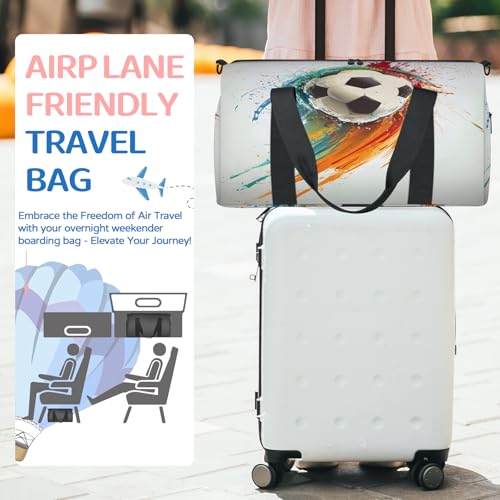 Soccer Gym Bag for Women, Duffle Bag for Travel Sport, Lightweight Waterproof Carry on Weekender Dance Yoga Workout Bags, Ball Sports3