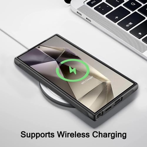 Image of TheGiftKart Hybrid Matte Frosted Translucent Samsung Galaxy S24 Ultra 5G Back Cover Case | Shockproof Design | Camera Protection Module | Hard Back Cover for Samsung S24 Ultra (PC & TPU, Frost Black)