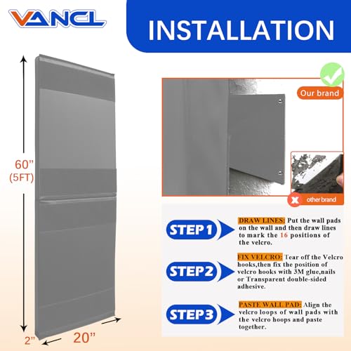 Gym Wall Padding espuma de 2'' de grosor para protección en pared de gimnasio, resistente al agua, instalación en pared, 1 pieza miniatura 2