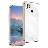 Photo Gallery uplai cover per xiaomi redmi 9c nfc/redmi 10a, design galvanico alla moda custodia ultra sottile antiurto anti-graffio, colorato lussuoso morbido tpu silicone caso.(bianco)