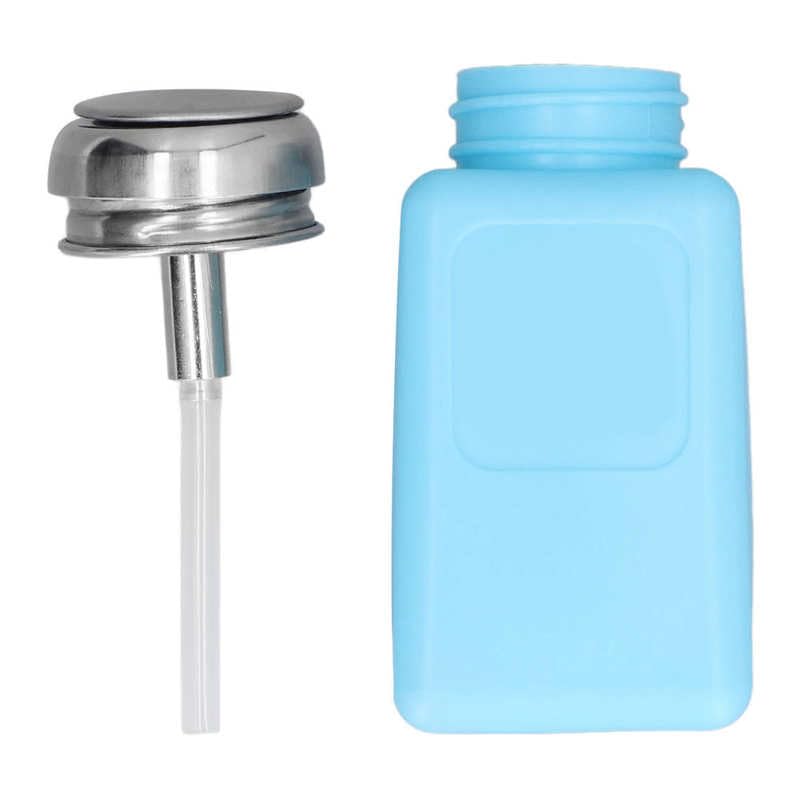 Yantinos Repair tool part 200ML Press Type Solvent Dispenser ESD Safe Anti Static Square Bottle with Stainless Steel Lid Household tool - (Color: Blue)