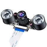 Sun3drucker HD Kamera Modul für Raspberry Pi - Nachtsicht Infrarot Camera Module Set, 1080P 5MP 160 Grad Fisheye, Einstellbare Brennweite