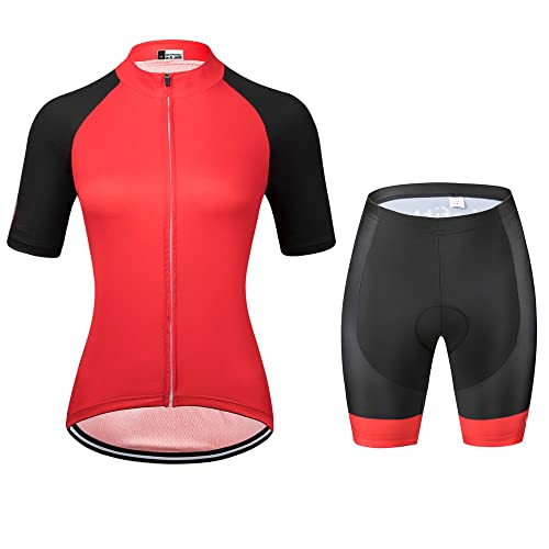 Cyclisme d'été femme : ensemble maillot respirant et short en gel anti-douleur