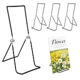 4 Pack Large Metal Book Stand, Adjustable Display Holder Easel for Heavy Books, Photo Frames, Textbooks, Cookbooks, Albums, Tablets, Magazines & Vinyl Records, for Home Office School Display