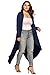 Zeagoo Women's Plus Size Long Sleeve Waterfall Asymmetric Drape Open Front Long Maxi Cardigan Sweater, Navy Blue, XXX-Large