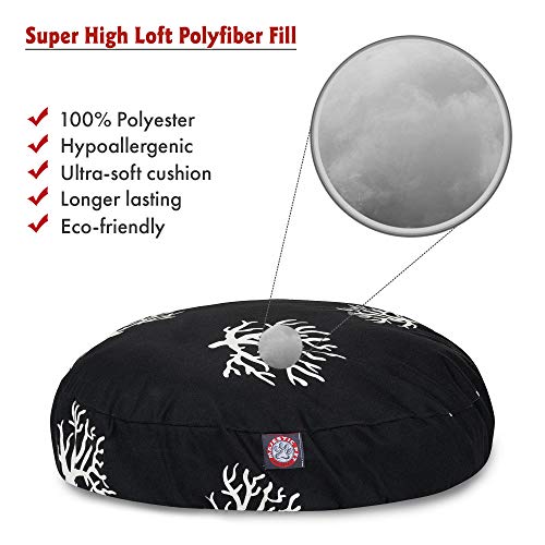 Black Coral Large Round Indoor Outdoor Pet Dog Bed With Removable Washable Cover By Majestic Pet Products #TOP2