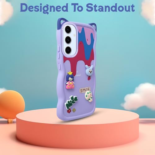 Image of Jkobi Strap Back Case Cover for Samsung Galaxy S24 FE (3D Embossed Figures | Strap Holder | 360* Soft Cushion with Camera Bump)