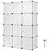 Produktbild Homfa Schuhschrank Kleiderschrank DIY Schuhregal Steckregal 12-Würfel Aufbewahrungsschrank mit Türen weiß 105x35x140cm (1)