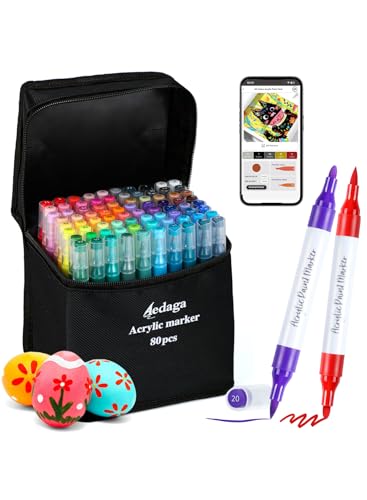 Feutres acrylique pour œufs de Pâques et décoration de fêtes kit créatif 80 pièces