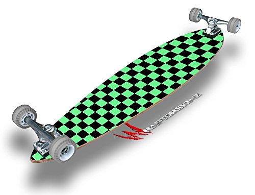 Checkers Green - Decal Style Vinyl Wrap Skin fits Longboard Skateboards up to 10