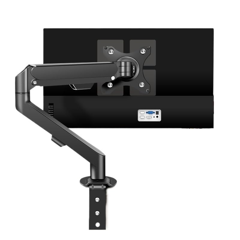 Soporte de monitor sin agujeros para teletrabajo y escritorios limpios con pantalla vertical