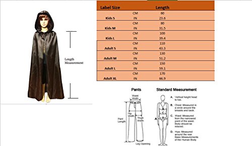 Westlink Cloak With Hood Costume Hooded Cape Cosplay For Men Women Kids (Black, M) #TOP6