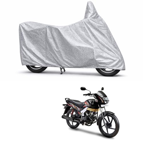 Image of 100% Waterproof Two Wheeler Body Cover Multi Layered Fabric Designed for Mahindra Centuro | Belt Buckle Lock | Silver Mag