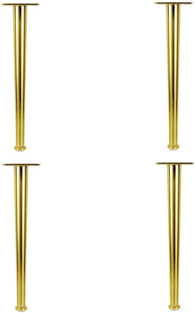 Furniture Legs Sofa Legs 4 Pack Metal Sofa Legs,Gold Bright Furniture Legs,Modern Couch Legs,Coffee Table Legs,Cabinet Feet Support Furniture Feet,Replacement Legs,Floor Protectors and Screw