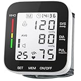 Blood Pressure Monitor Automatic Large LCD Display Adjustable Wrist Cuff Automatic Dual 99 Reading Memory Automatic Digital BP Machine for Home Use