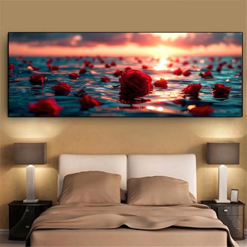Fleur en diamond painting adulte grand format pour décoration murale salon - 2