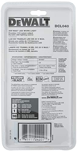DEWALT 20V MAX LED Work Light / Flashlight (DCL040)