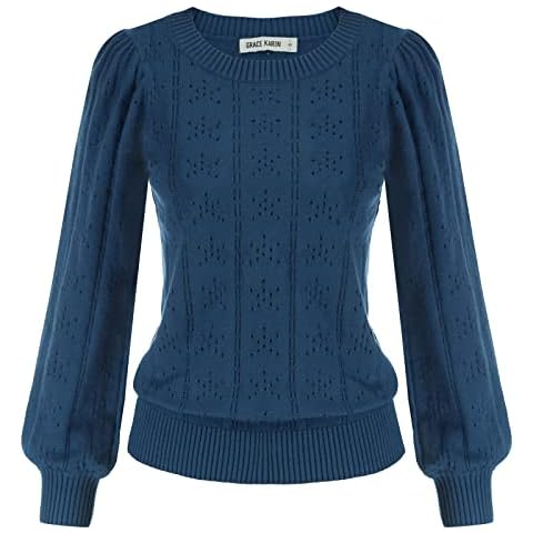 GRACE KARIN Elegant Puffed Long Sleeve Sweater Cover