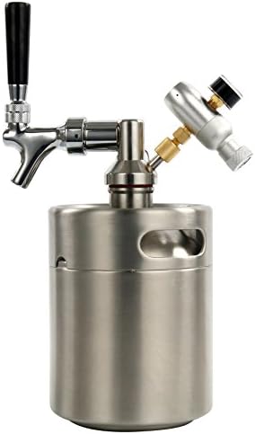 64 oz Homebrew Keg System Kit for Home Brew Beer - with a Beer Dispensor, Mini CO2 Regulator and a 64 Ounce Stainless Steel Keg